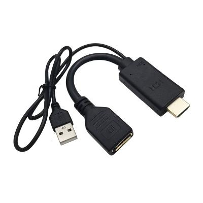 China Gold Plated COMPUTER 1080P 4K HDMI Male To Female DP Converter Adapter With USB Power Supply for sale