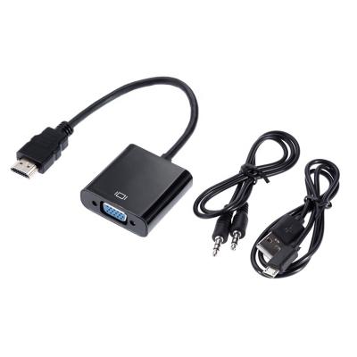 China Multimedia HDMI Male To Female VGA Adapter Converter Dongle With Power Cable USB 3.5mm Audio And Micro Supply for sale