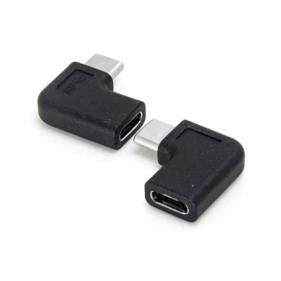 China MP3/MP4 Player Support 10Gbps 90 Degree Left Right Angle USB-C 3.1 Type C Male To Female Adapter Converter Adapter for sale