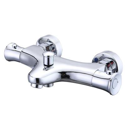 China Without Valve Bathroom Sanitary Thermostatic Wall Hanging Double Handle Bathtub Mixer Slide Bar Ware Shower Mixer for sale