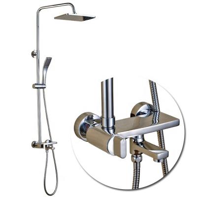 China Sanitary Metered Faucets Care European Brass Hot And Cold Water Wall Mounted Bath Bathroom Rainfall Shower Set for sale