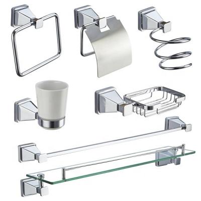 China Modern China Chrome Metal Brass Bathroom Accessories Hotel Bathroom Sanitary Fittings for sale