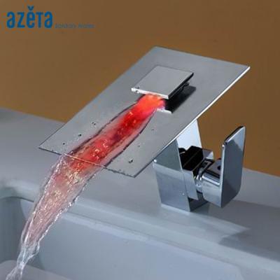 China Electric Faucets Zhejiang Wenzhou Unique Design Colored Led Waterfall Bathroom Basin Faucet for sale