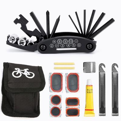 China Eco-friendly Multifunctional Mountain Bike Outdoor Repair Tools Equipment Bicycle Repair Tool Kit Recycling Tire for sale