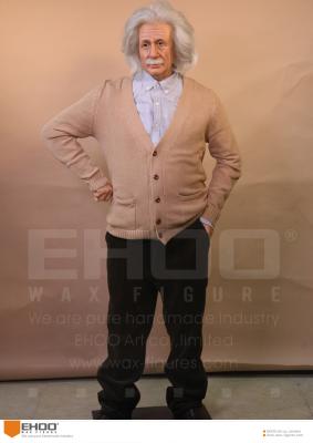 China Handmade Science Celebrity Wax Figure Einstein Realistic Silicone Wax Figure For Museum for sale