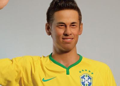 China Realistic Celebrity Wax Statues / Custom Wax Figure Of Neymar Da Silva for sale