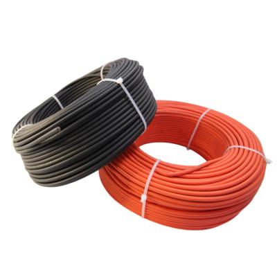 China Construction CCC Approved Red Black Battery DC 4mm 6mm 10mm 16mm PV Solar Power Cable Wire for Solar system. for sale