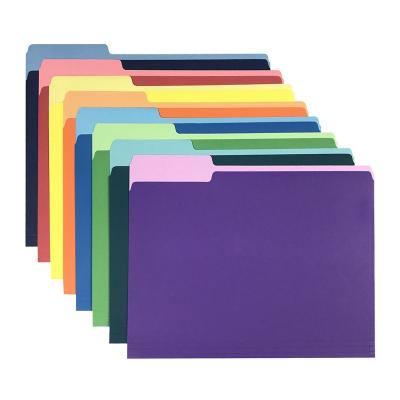 China Viable Customized Size Paper File Folder Office Recycled Classification Pressboard Manila Letter Document Folder for sale