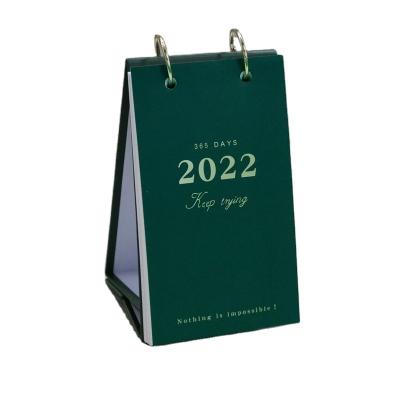 China Table Calendar 2023 Custom Metal Ring Desktop Calendar Stand 365 Day Files Printing On Demand Offset Printing Paper for sale