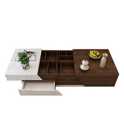 China Nordic Style Modern Design Frame Two Colors Living Room Furniture Wood Storage Wooden Coffee Table With Drawers for sale