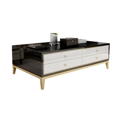 China Luxury Multifunctional Stainless Steel Coffee Table Italy Design Living Room Furniture End Table Side Table With Drawers for sale