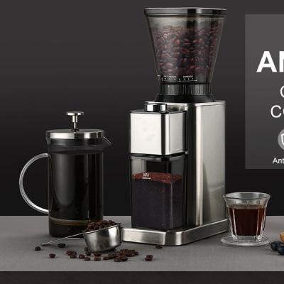 China Portable Conical Burr Stainless Steel Coffee Grinder Anti-Static/Conical Whole Bean Burr Grinder Amazon Hot Selling for 2-12 Cups for sale