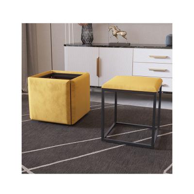 China Modern High Quality Luxury Fabric Foot Coffee Table Stool Practical And Convenient Stool for sale