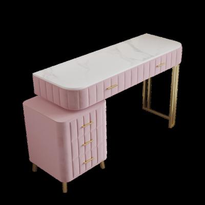 China Hot Selling Large Storage Metal Color Modern Stylish Marble Dressing Table White Dressing Table for sale