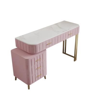 China New Modern Luxury Metal Marble Children's Dressing Table Set Plenty Of Storage Space for sale