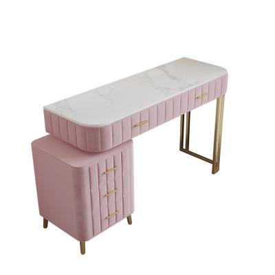 China Modern Best Plenty Of Storage Space Elegant Metal Marble Dressing Table Set for sale