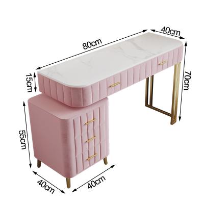 China Modern Premium Color Storage Space Metal Marble Kids Dressing Table Elegant Abundance for sale