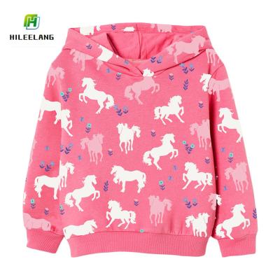 China Anti-Shrink Kids Spring Autumn Toddler Print Unicorn Pullover Clothing Tops Girls Sports Cotton Girls Long Sleeve Crewneck Sweatshirt for sale