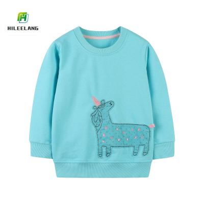 China Latest Design Kids Clothing Embroidered Anti-Shrink Long Sleeve Sweatshirt Fancy Cartoon Toddler Girls Cotton Sweatshirts for sale