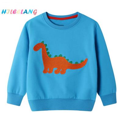 China Anti-wrinkle Kids Autumn Long Sleeve Printed Dinosaur Pullover Little Boy Casual Sweatshirt for sale