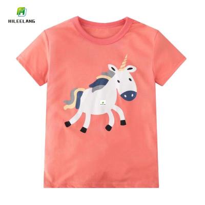 China Fashion Anti-pilling Children Clothes Cute Summer Cartoon Unicorn Printing Baby Girl T-shirt for sale