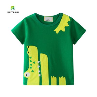 China Anti-pilling High Quality Summer Boy Cotton Short Sleeve T-shirt Clean Design For Kids Cartoons Cute Printed T-shirt for sale