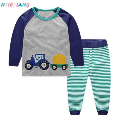 China Autumn Casual Long Sleeve 100% Cotton Shirt Tops And Pants Toddler Boys Clothes Set for sale