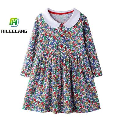 China Breathable Low Price Hot USA Children Sleeve Long Dress Toddler Girl Turn-down Collar Girl Dresses for sale