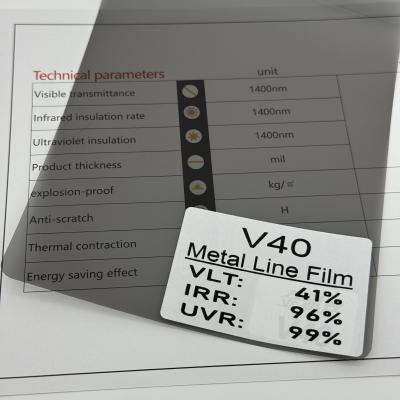 China 2HD VLT40% Auto Solar Window Film V40 Zwarte UV-blokkerende venster metalen film Te koop