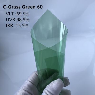 China Energy Efficient Carbon Film Tint C-Grass Green 60 98%UVR High Strength for sale