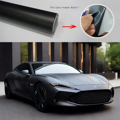 China Vínil de mudança de cor Car Wrap Roll High Gloss 7.5mil TPU Matte Black Self Healing à venda