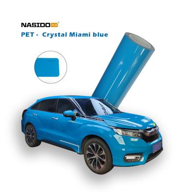 China Crystal Miami Blue Color PET Film Lightweight Waterproofing Fire Rated for sale