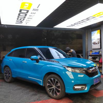 China Customizable Color Wrap Film Crystal Miami Blue PET Vinyl Wrap Recyclable Anti UV for sale