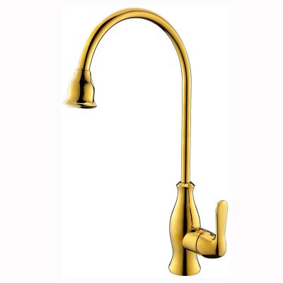 China Kitchen Thermostatic Commercial Water Faucets Gold Antique Mixer Deck Mounted Single Handle Kitchen Faucet for sale