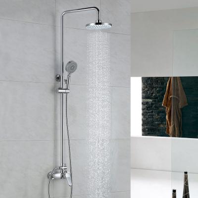 China Without Slide Bar Bathroom Hot And Cold Water Mixer Valve Brass Thermostatic Shower Faucet Set Wall Mounted for sale