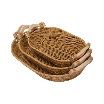 China Yingtong Sustainable Handwork Woven Environmental Protection Rattan Pure Handmade Material Fruit Basket for sale