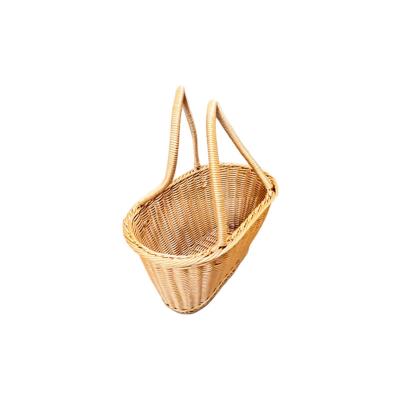 China Viable custom cheap china plastic rattan clothes storage handmade woven dirty laundry basket with lid handle for sale