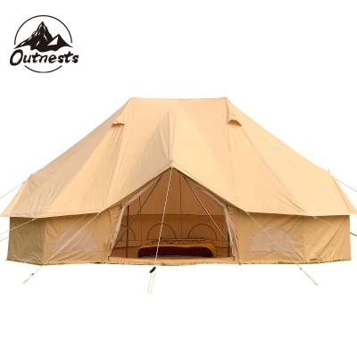 China OUTNESTS Tent Factory Canvas Emperor Bell Straight Bracing Type Tent With Double Poles for sale