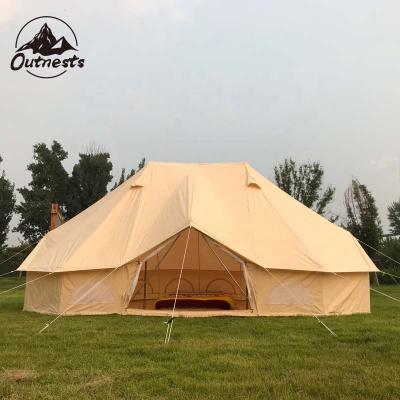 China Straight Tie Type 6m Emperor Glamping Cloth Bell Tent Cotton Canvas Teepee Tent for sale