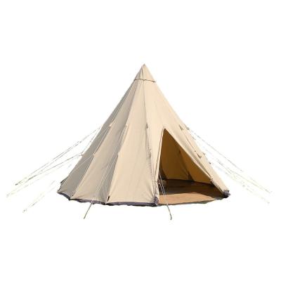 China Straight Bracing Type 5M BELL TENT TIPI TENT COTTON CANVAS TIPI TENT for sale