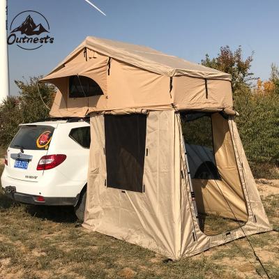 China Straight Bracing Type - 2 Ladders 1.9m Overground Large Soft Roof Top Tent For 4 Persons for sale