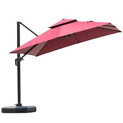 China Modern Outdoor Single Roman Umbrella Promotion Frame Top Round And Support Aluminum Sun Umbrella With Base for sale