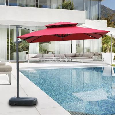 China Top Round Minimalist Outdoor Single Roman Umbrella Promotion Frame And Support Aluminum Sun Umbrella With Base for sale