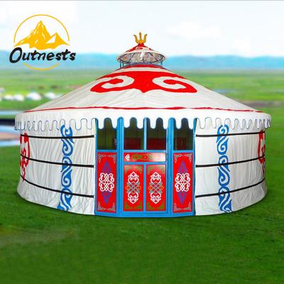 China Hot Selling Mongolian yurts 7m straight bracing type in Mongolia grassland Mongolia fixed yurt for sale