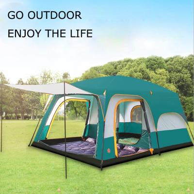 China Double Layer Straight Bracing Type With 2 Living Room Family Camping Tent for sale