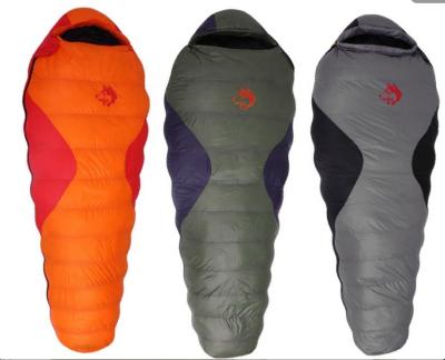 China Outdoor Extra Long Snow Field Nail Winter Mum Shape Lightweight 0 Degrre Goose Down Sleeping Bag 950 Fill With Neck Baffle Zip Baffle for sale