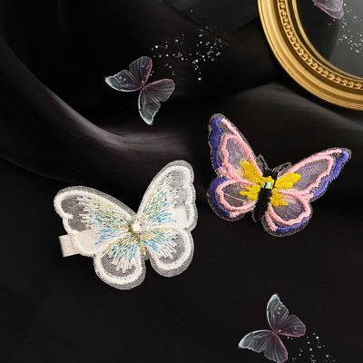 China Fashion hair accessories Mori color butterfly hairpin with side headHairpins clip and back for sale