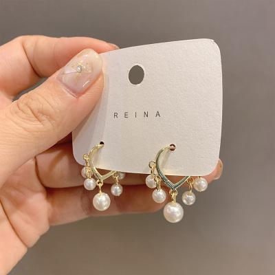 China TRENDY Jewelry Water Drop Pearl Tassel Earrings and Stud Earrings for Women Summer for sale