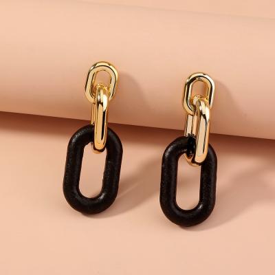 China FASHIONABLE Jewelry S925 Resin Silver Needle Long Chain Earrings Trend Color Matching Acrylic Jewelry for sale