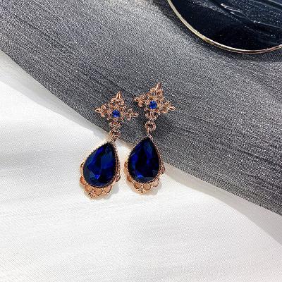 China TRENDY Jewelry 925 Silver Needle DeLuna IU Li Zhien Hotel The Same Earrings Court Feng Shui Drop Earrings for sale